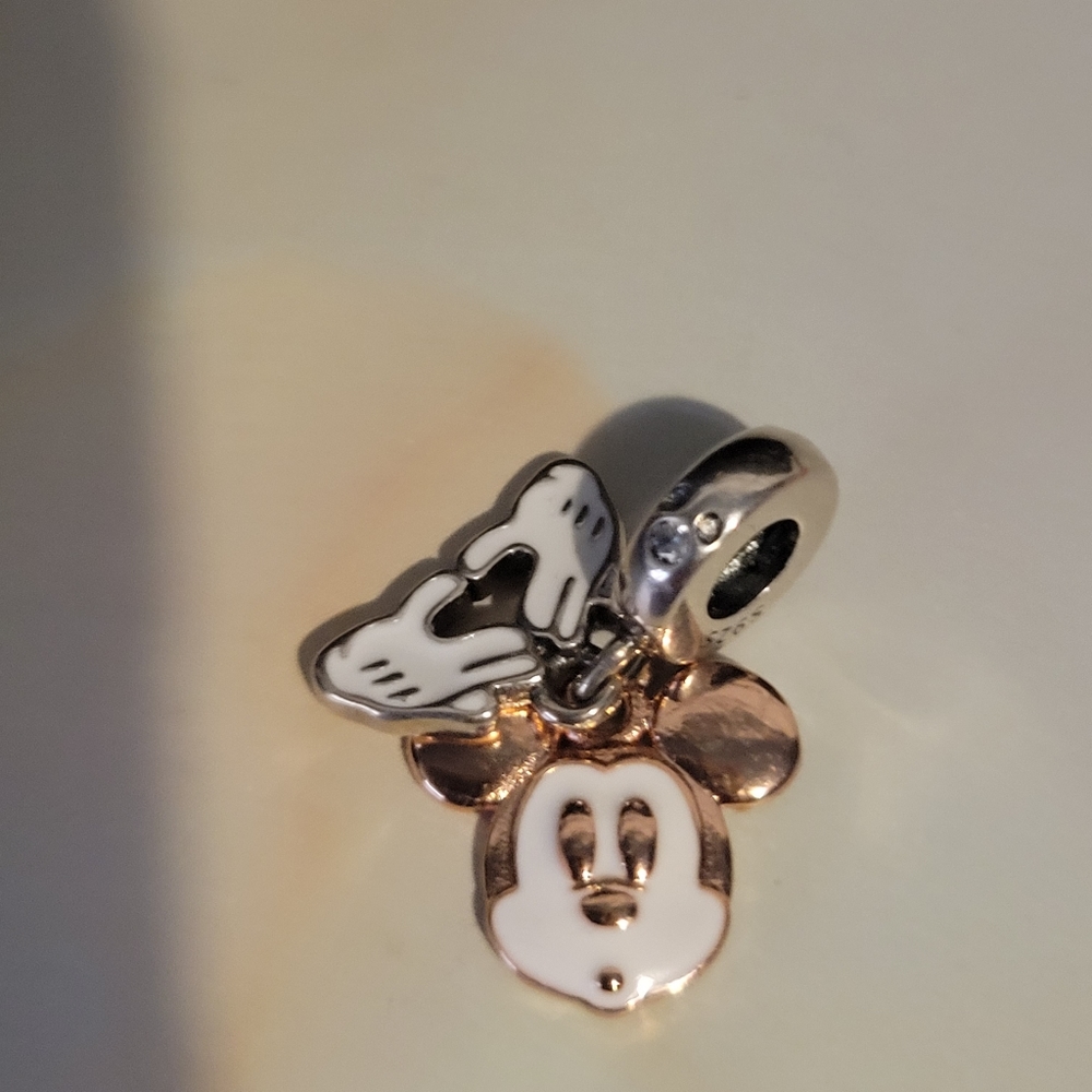 Mickey mouse rose gold over sterling silver charm